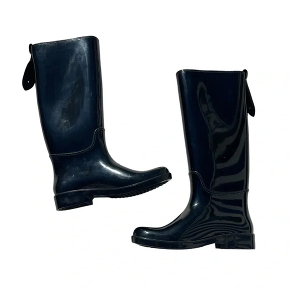 COACH Rainboots Talia Rub / Mat Black Boots Women’s Size 6 - Picture 2 of 8